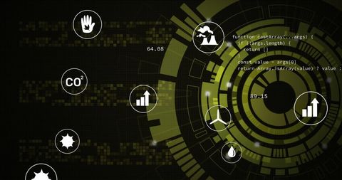 Digital Data Interface with Information Icons - Download Free Stock Images Pikwizard.com