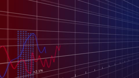 Animating Financial Data on Blue and Red Grid Background