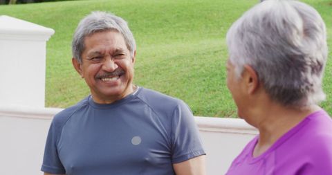 Senior Couple Enjoying Outdoor Leisure and Fitness