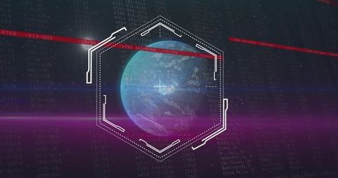 Futuristic Digital Interface with Earth Scanner