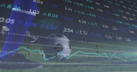 Football Player with Financial Data Integration Overlay