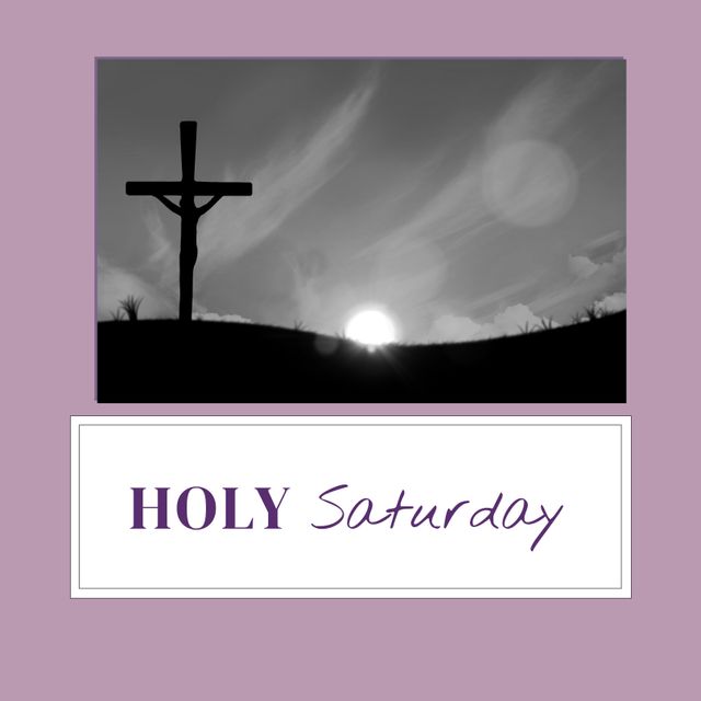 Holy Saturday Silhouette of Crucifix at Sunset with Nature Background - Download Free Stock Templates Pikwizard.com