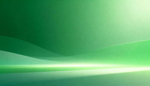 Flowing Emerald Gradient Horizon with Luminous Light Streak and Curved Layers