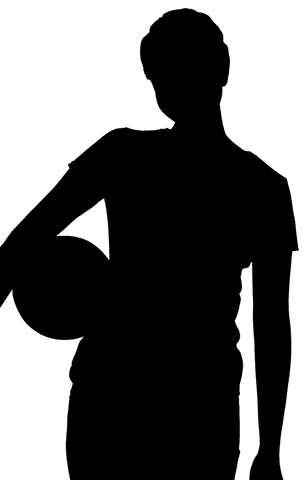 White Silhouette of Female Footballer with Ball on Transparent Background