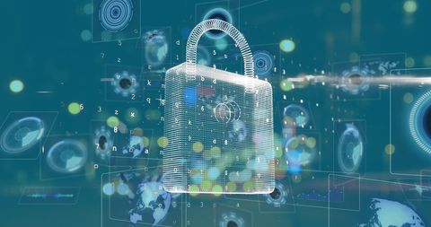 Digital Padlock with Data Interfaces Symbolizing Cybersecurity - Download Free Stock Images Pikwizard.com