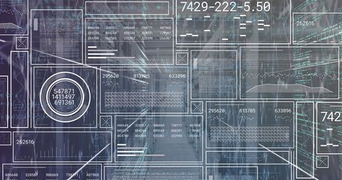 Digital Interface Overlapping Data in High-Tech Server Room - Download Free Stock Images Pikwizard.com