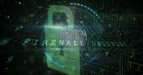 5G Technology Security with Disabled Firewall Visualization - Download Free Stock Images Pikwizard.com