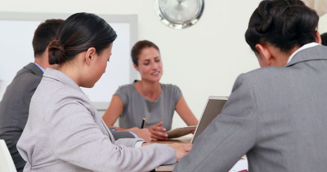 Businesspeople Having Meeting in Office Conference Room - Download Free Stock Images Pikwizard.com