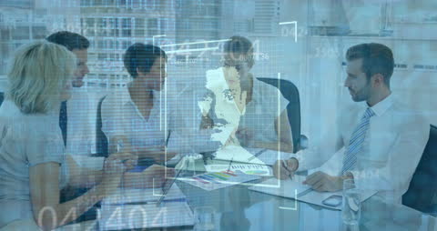 Diverse Professionals Discussing in High Tech Modern Office