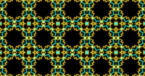 Hypnotic Neon Kaleidoscope Pattern Pulsating Continuously - Download Free Stock Images Pikwizard.com