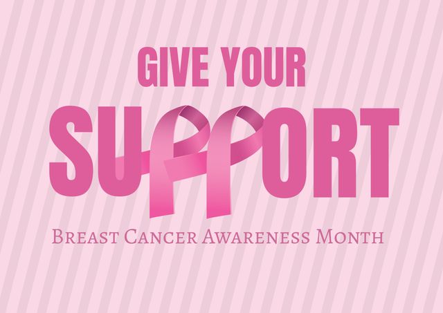 Pink Ribbon Breast Cancer Awareness Campaign Poster - Download Free Stock Templates Pikwizard.com