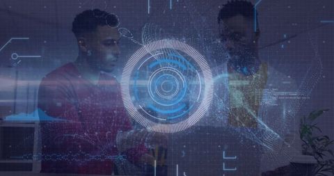 Futuristic Holographic Data Visualizations in Modern Office - Download Free Stock Images Pikwizard.com