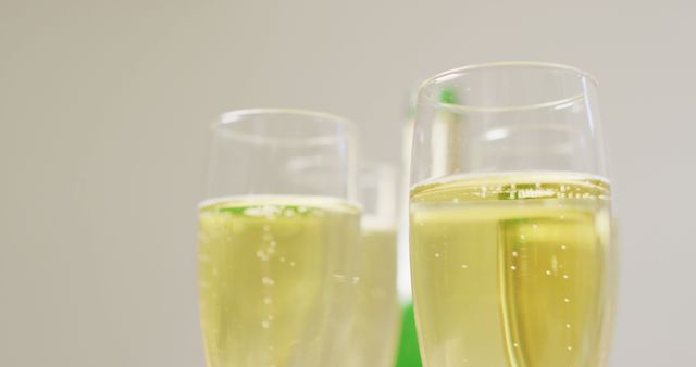Image of champagne in glasses on beige background - Download Free Stock Photos Pikwizard.com