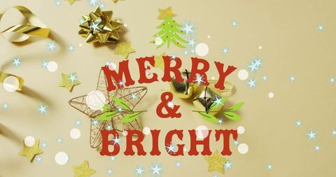 Festive Merry and Bright Holiday Card Design with Decorations - Download Free Stock Images Pikwizard.com