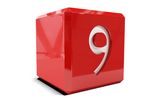 red cube with number nine on transparent background - Download Free Stock Videos Pikwizard.com