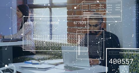 Diverse Team Engaged in Futuristic Data Processing in Office - Download Free Stock Images Pikwizard.com