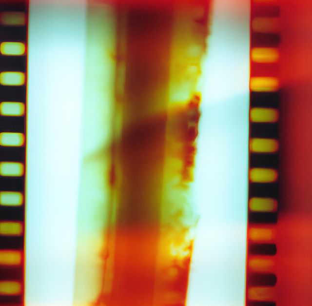 Image of close up of film light leak overlay. Light, camera, film and photography concept.