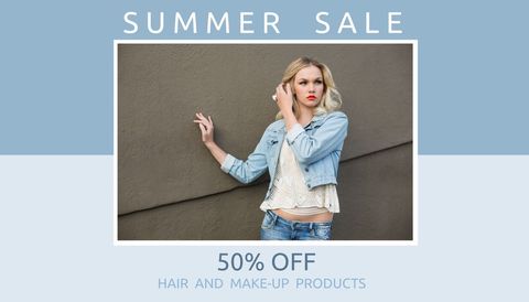 Stylish woman promoting fashion sale event
