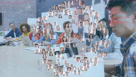 Global Network of Business Professionals in Modern Office