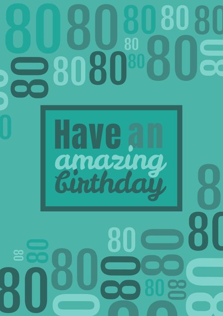 Happy 80th Birthday Celebration Greeting Card with Modern Design - Download Free Stock Templates Pikwizard.com