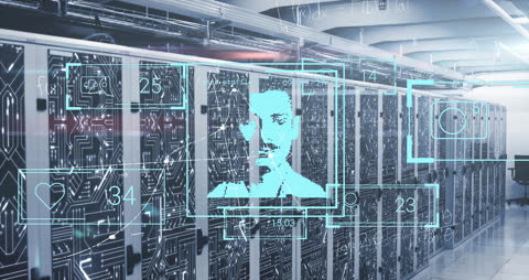 Data Processing Interface Over High-Tech Server Room