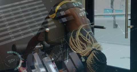 Innovative workout with data visualization in modern gym