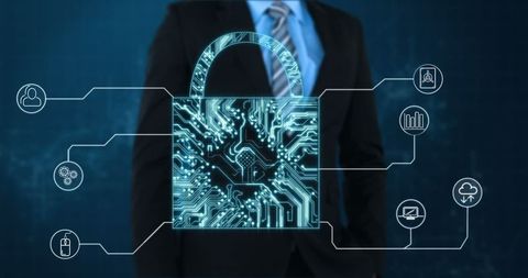 Businessman Representing Digital Data Protection and Cybersecurity - Download Free Stock Images Pikwizard.com