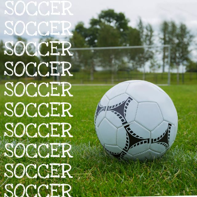 Square image of multiplied soccer and soccer ball on grass - Download Free Stock Videos Pikwizard.com