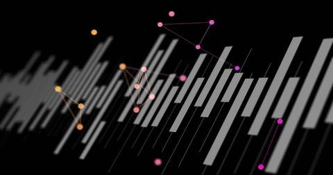 Abstract Digital Interface with Geometric Shapes and Lines
