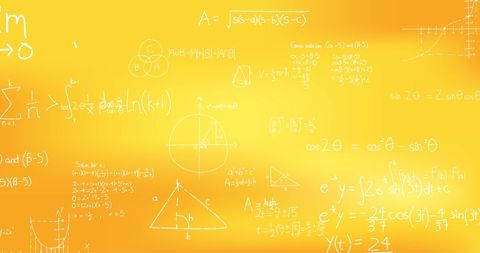 Handwritten Mathematical Formulas on Bright Yellow Background - Download Free Stock Images Pikwizard.com