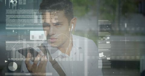tech-savvy professional engaging with virtual data display - Download Free Stock Images Pikwizard.com