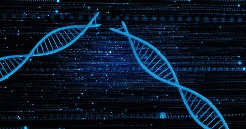 Digital DNA Strands with Futuristic Data Interface Background - Download Free Stock Images Pikwizard.com