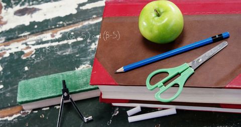 Classroom Creativity: School Supplies on Books - Download Free Stock Images Pikwizard.com