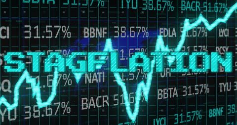 Stagflation Concept Overlay on Financial Graphs with Digital Data - Download Free Stock Images Pikwizard.com