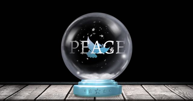 Christmas Snow Globe Featuring Peace Dove on Black Background - Download Free Stock Images Pikwizard.com