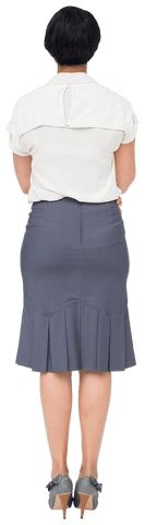 Back View of Hispanic Businesswoman on Transparent Background for Professional Use