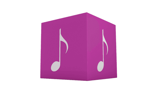 transparent purple cube with musical eighth note icon - Download Free Stock Videos Pikwizard.com