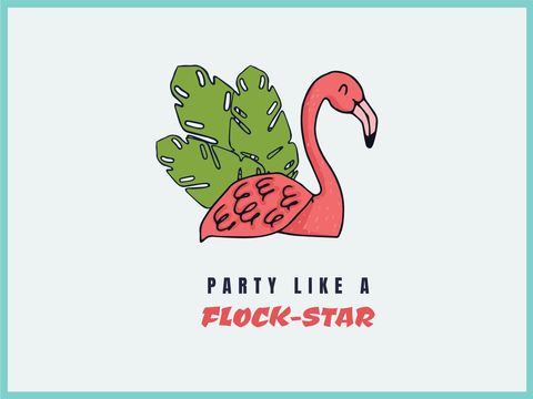 Tropical Party Vibes with Pink Flamingo Illustration - Download Free Stock Templates Pikwizard.com