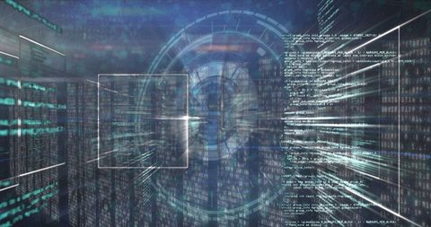 Digital Data Flow with High-Tech Interface and Matrix Arrays - Download Free Stock Images Pikwizard.com
