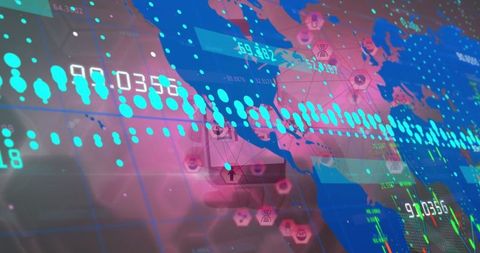 global digital interface with real-time data and locations - Download Free Stock Images Pikwizard.com