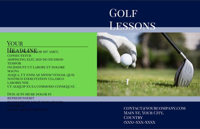 Capturing the precision and skill involved in golf as a ball is struck by the club. Perfect for advertisements of golf lessons or sports clinics. The design can also work well for promotions of golf equipment or creating eye-catching event flyers.