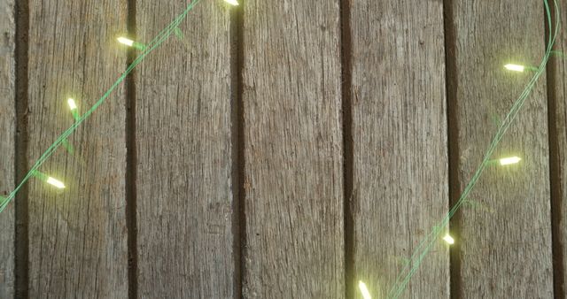 Fairy Lights on Rustic Wooden Surface with Copy Space - Download Free Stock Images Pikwizard.com