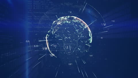 Global Network Connections Visualized on Digital Globe