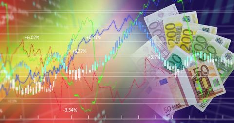 euro currency with dynamic financial data visualization - Download Free Stock Images Pikwizard.com