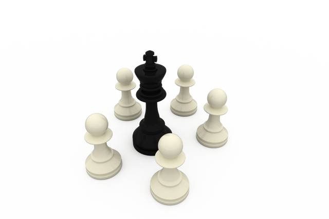 Transparent Chess Strategy: Black King Surrounded by White Pawns - Download Free Stock Videos Pikwizard.com