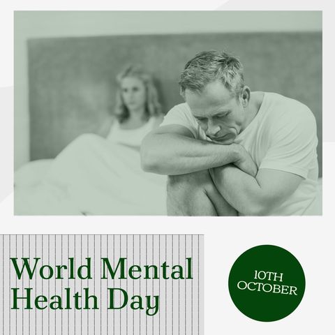 Senior Man Battling Depression on World Mental Health Day Concept - Download Free Stock Templates Pikwizard.com