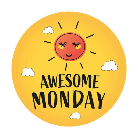 Awesome Monday Text with Happy Sun on Transparent Background - Download Free Stock Videos Pikwizard.com