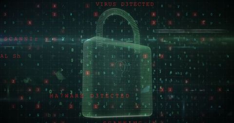 Digital Padlock with Cybersecurity Threat Detection - Download Free Stock Images Pikwizard.com
