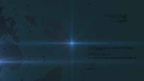 Global Network Technology Animation with Data Visualization