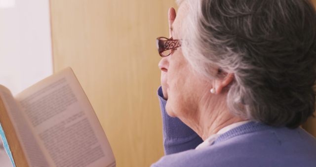 Elderly Woman Reading Book at Home - Download Free Stock Images Pikwizard.com